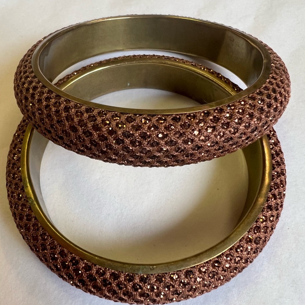 CACHE Double bracelet set, brown, shiny (pre-owned)